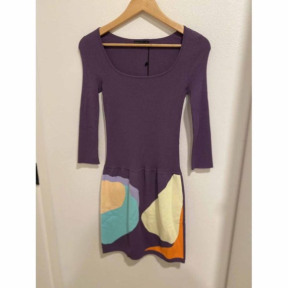 Paula Hian Audrey Long Sleeve Knit Abstract Dress Size XSmall - Picture 4 of 7